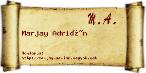 Marjay Adrián névjegykártya